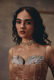 Sakshi Keswani in Mocha Empress Corset & Skirt
