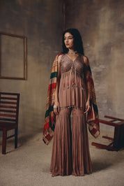 Soft Bronze Sharara Set
