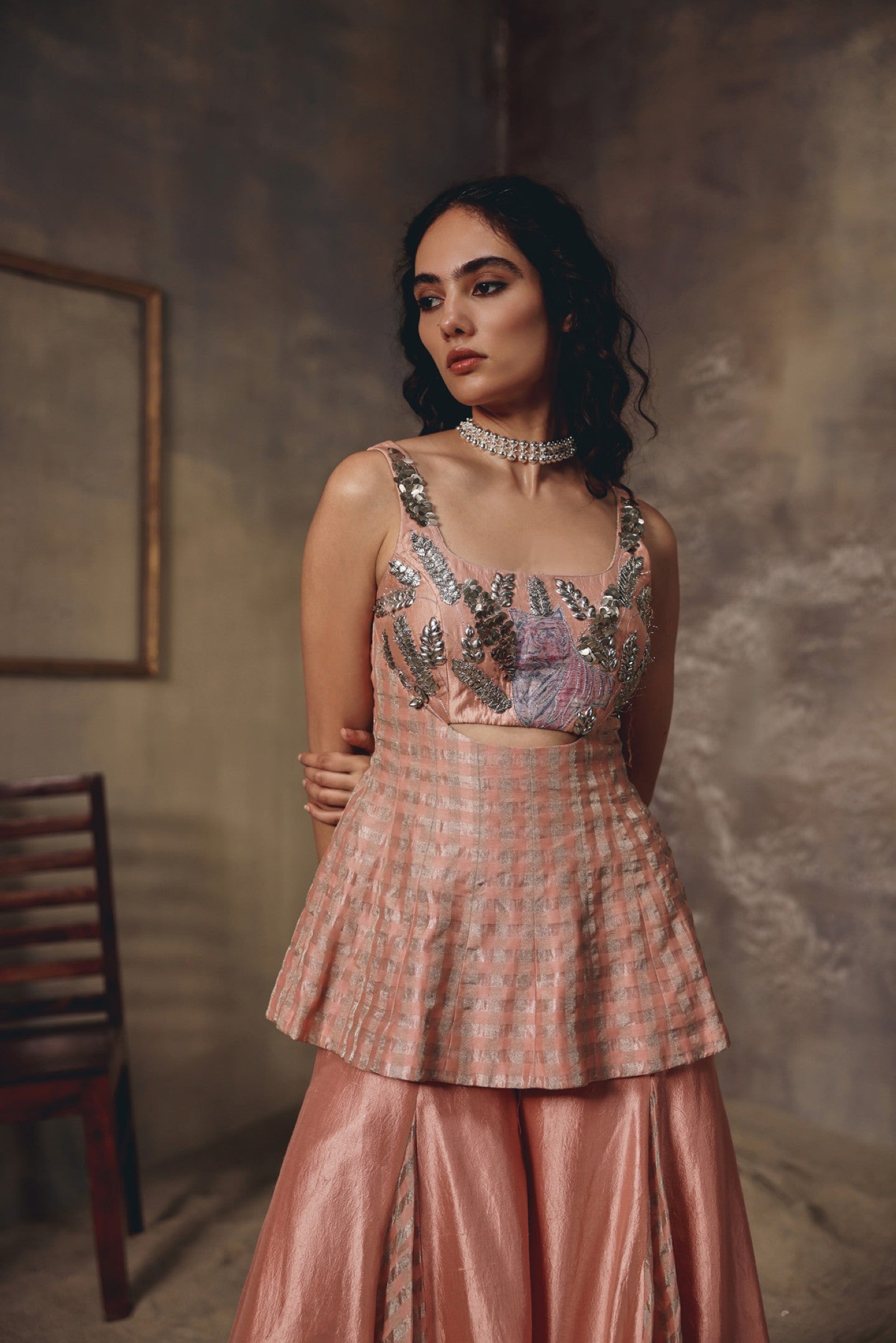 Blush Regal Peplum Set