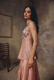 Blush Regal Peplum Set