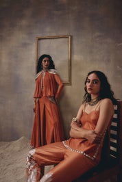 Terra Rust Metal Embroidered Co-ord Set