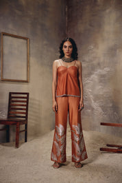 Terra Rust Metal Embroidered Co-ord Set