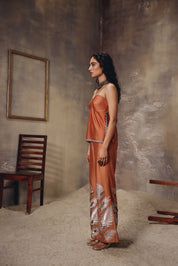 Terra Rust Metal Embroidered Co-ord Set