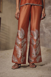 Terra Rust Metal Embroidered Co-ord Set