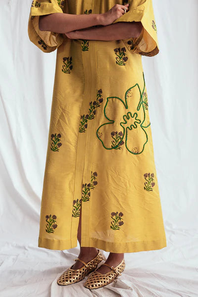 Nimbu Silk Day Dress
