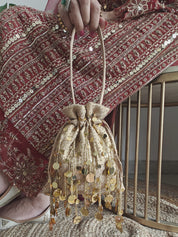 Gold Mirror Potli Bag