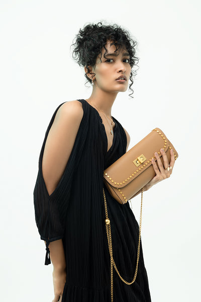 Slim Studded Clutch Bag