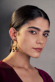 Joy Dangler Earrings Black Crystals