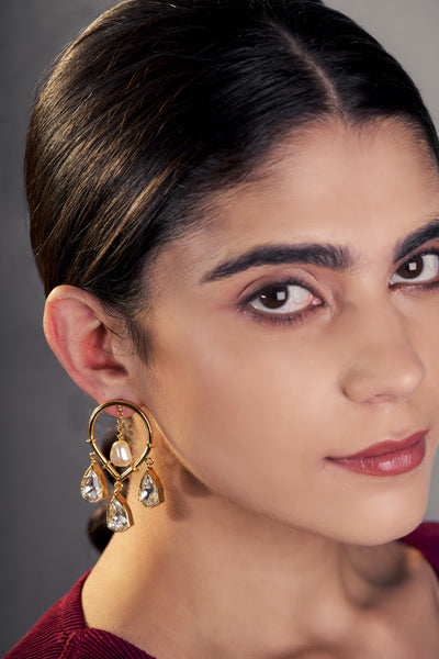 Joy Dangler Earrings White Crystals