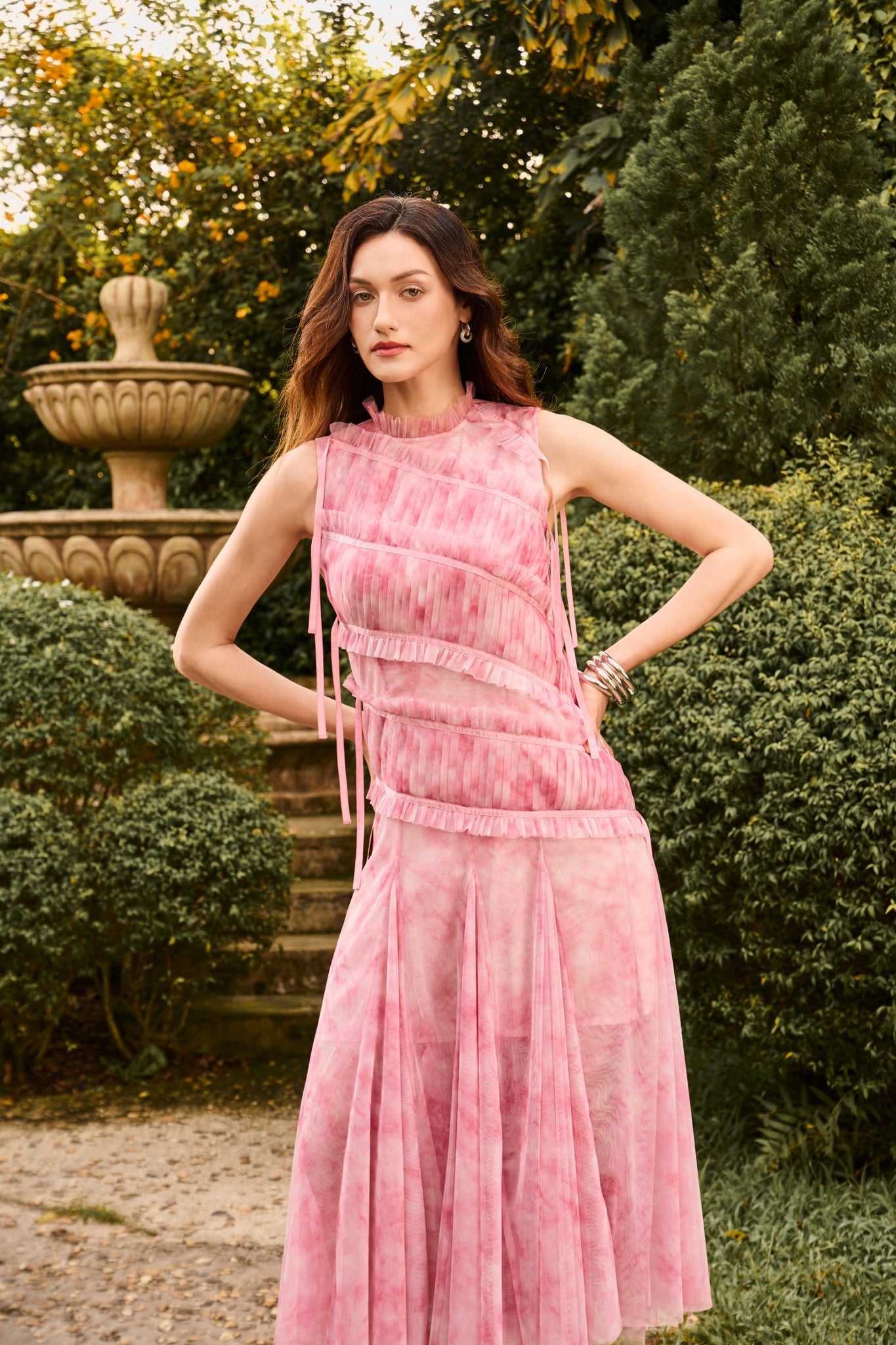 Freda Tye Dye Tulle Midi Dress