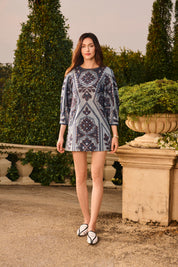 Thea Denim Embroidered Dress