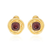 Knot Stud Earrings Burgandy