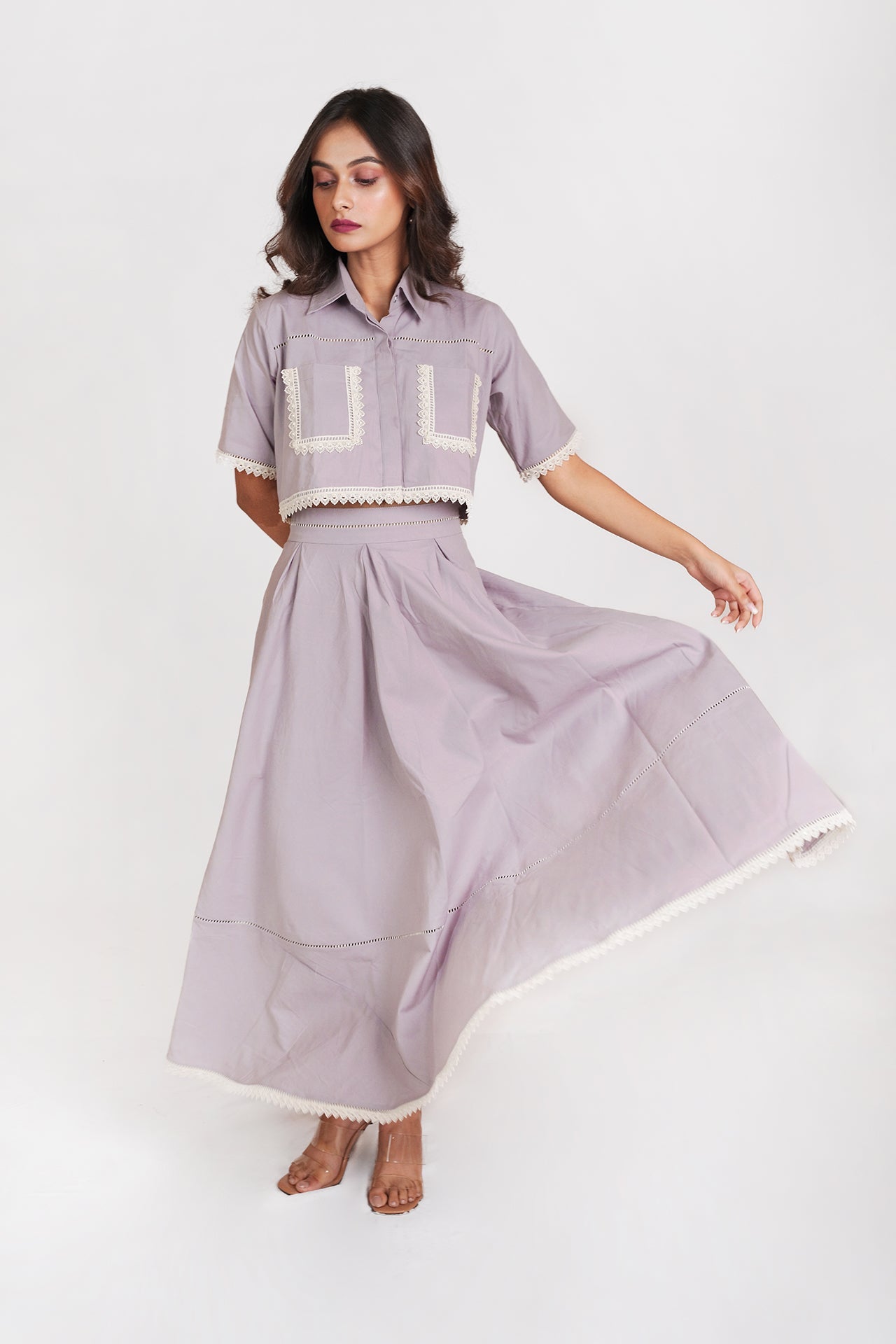 Mehak Bakshi in Lacey Co-ord Set