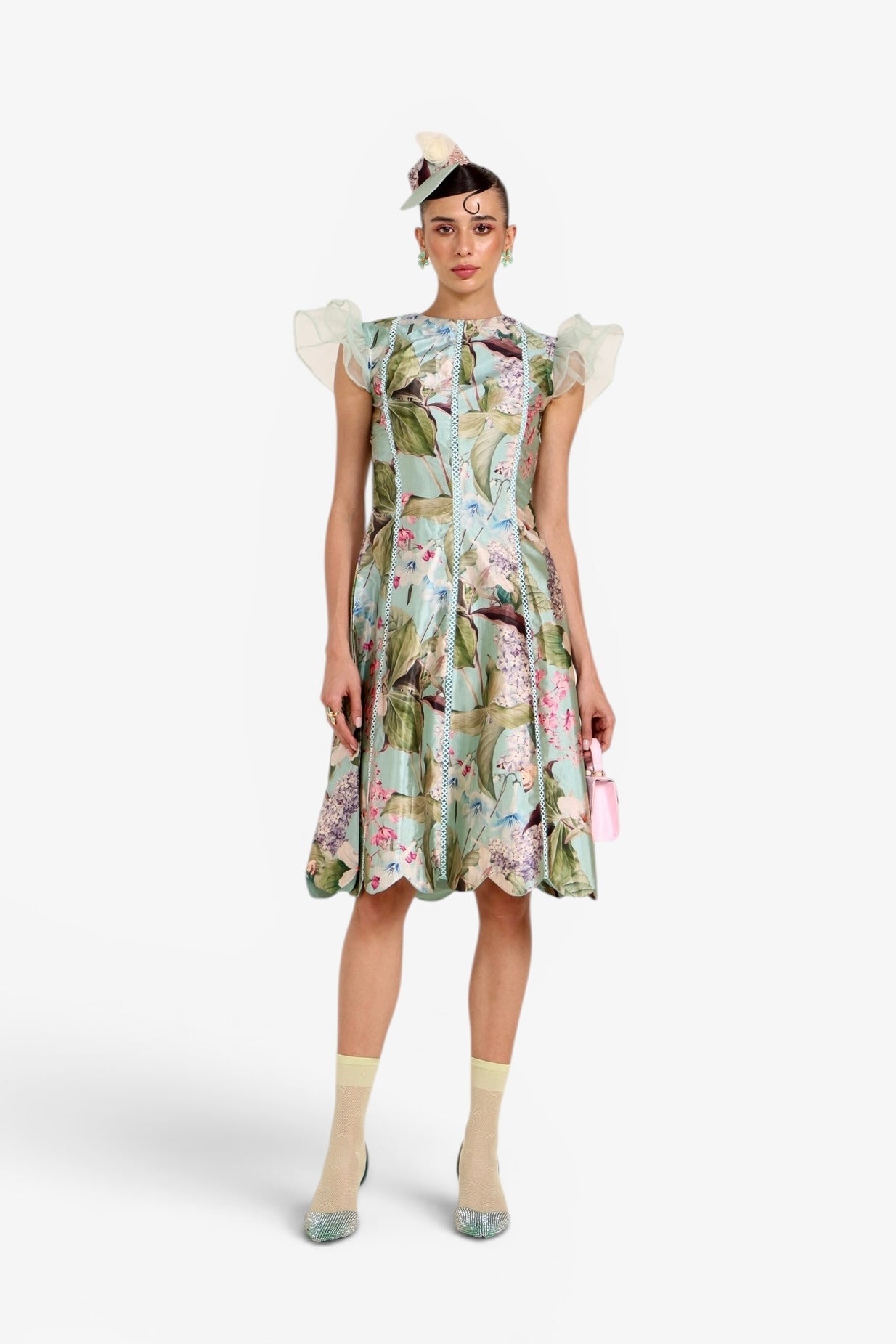 Felicia Scalloped Midi Dress