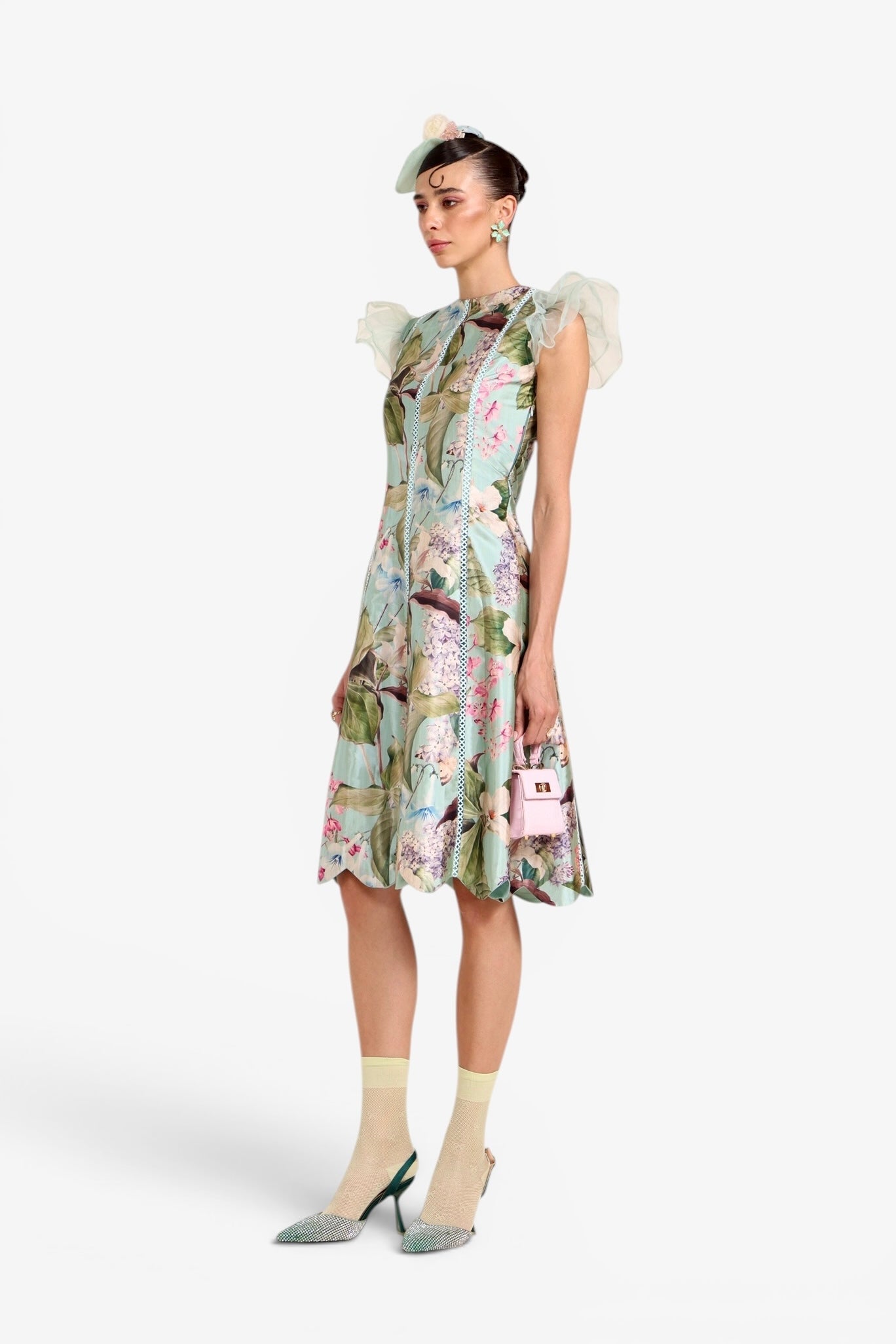 Felicia Scalloped Midi Dress
