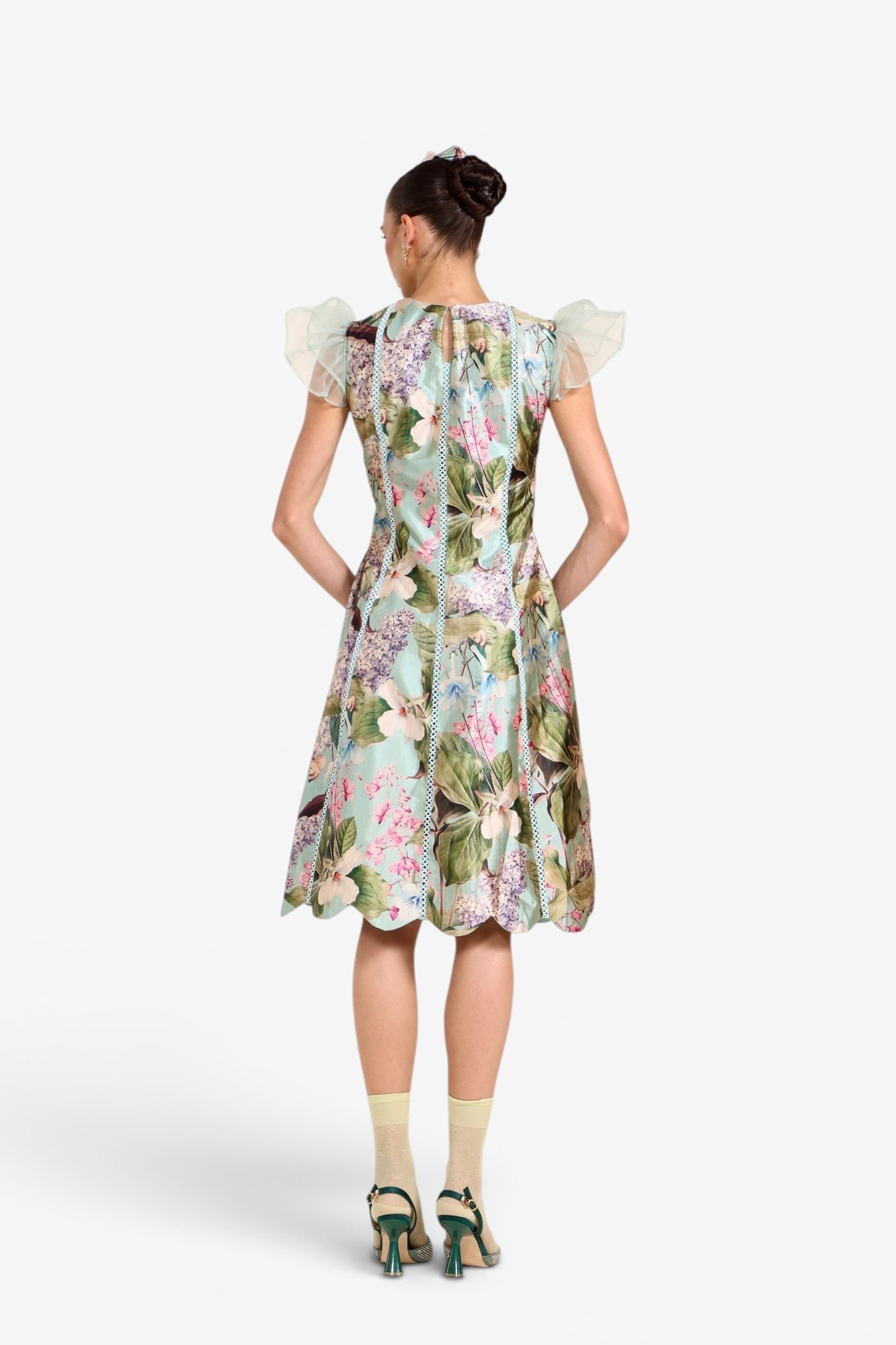 Felicia Scalloped Midi Dress