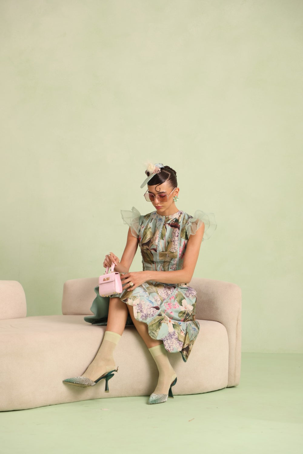 Felicia Scalloped Midi Dress
