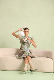 Felicia Scalloped Midi Dress