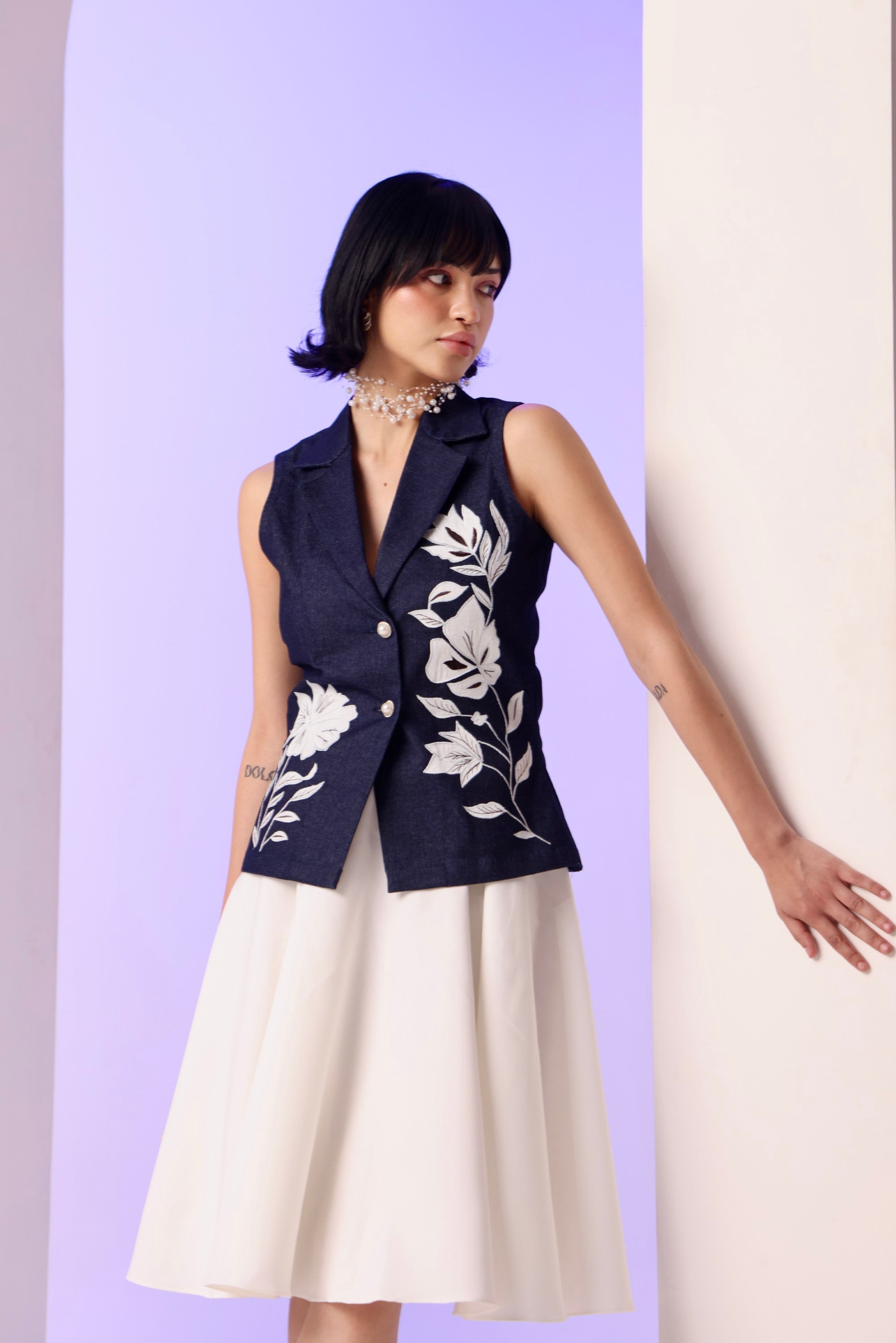 Fernoa Denim Set with Skirt