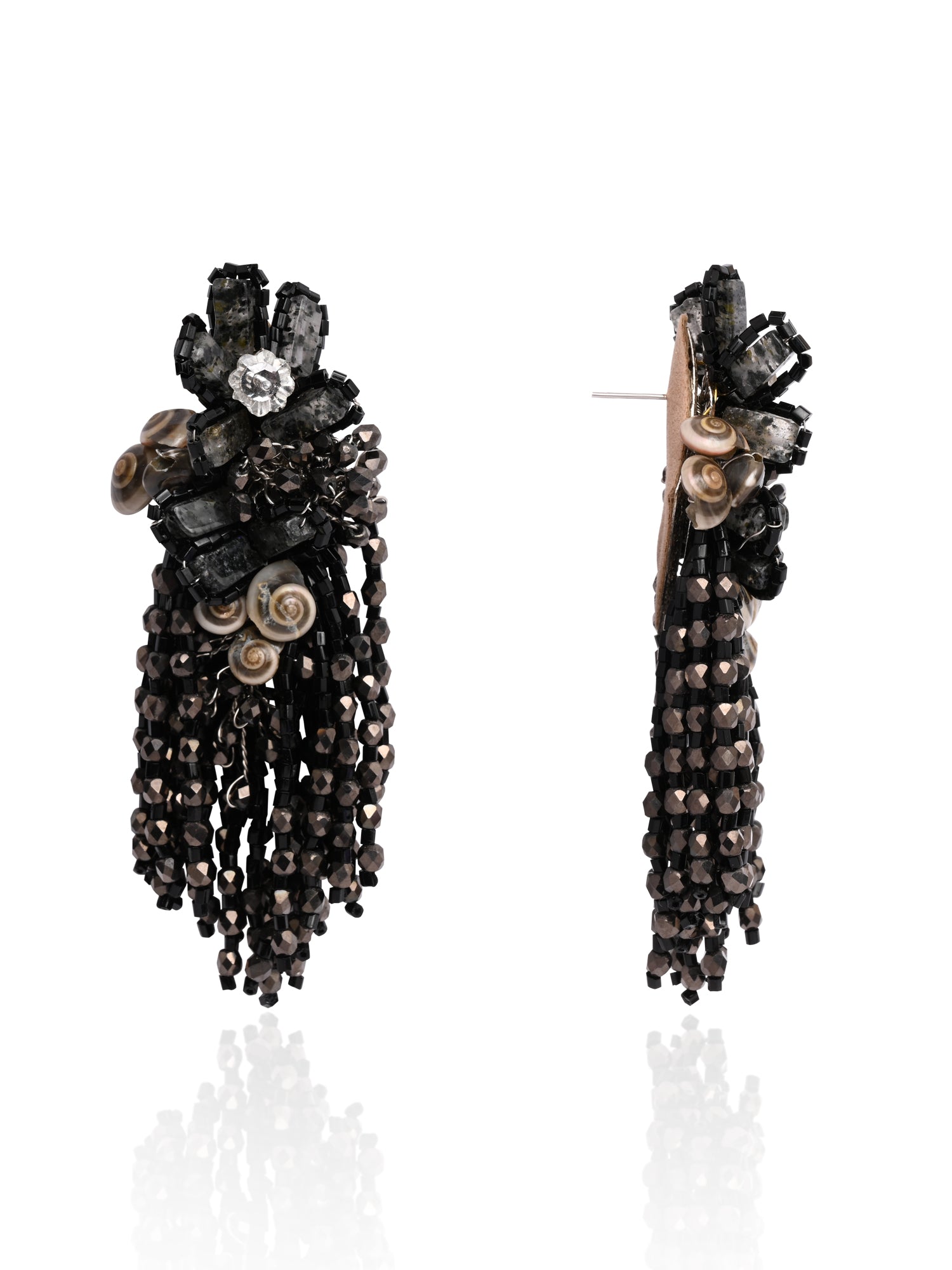 Jet Black Black Anti Tarnish Cocktail Statement Earrings