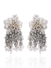 Silver Plated Pearl Festive Medium Size Earrings