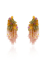 Mulicolour Stone Wedding Long Earrings