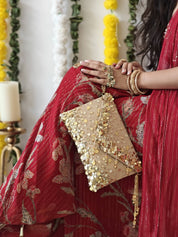 Gold Lifafa Envelope Clutch