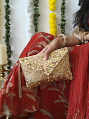 Gold Lifafa Envelope Clutch