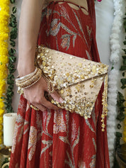 Gold Lifafa Envelope Clutch