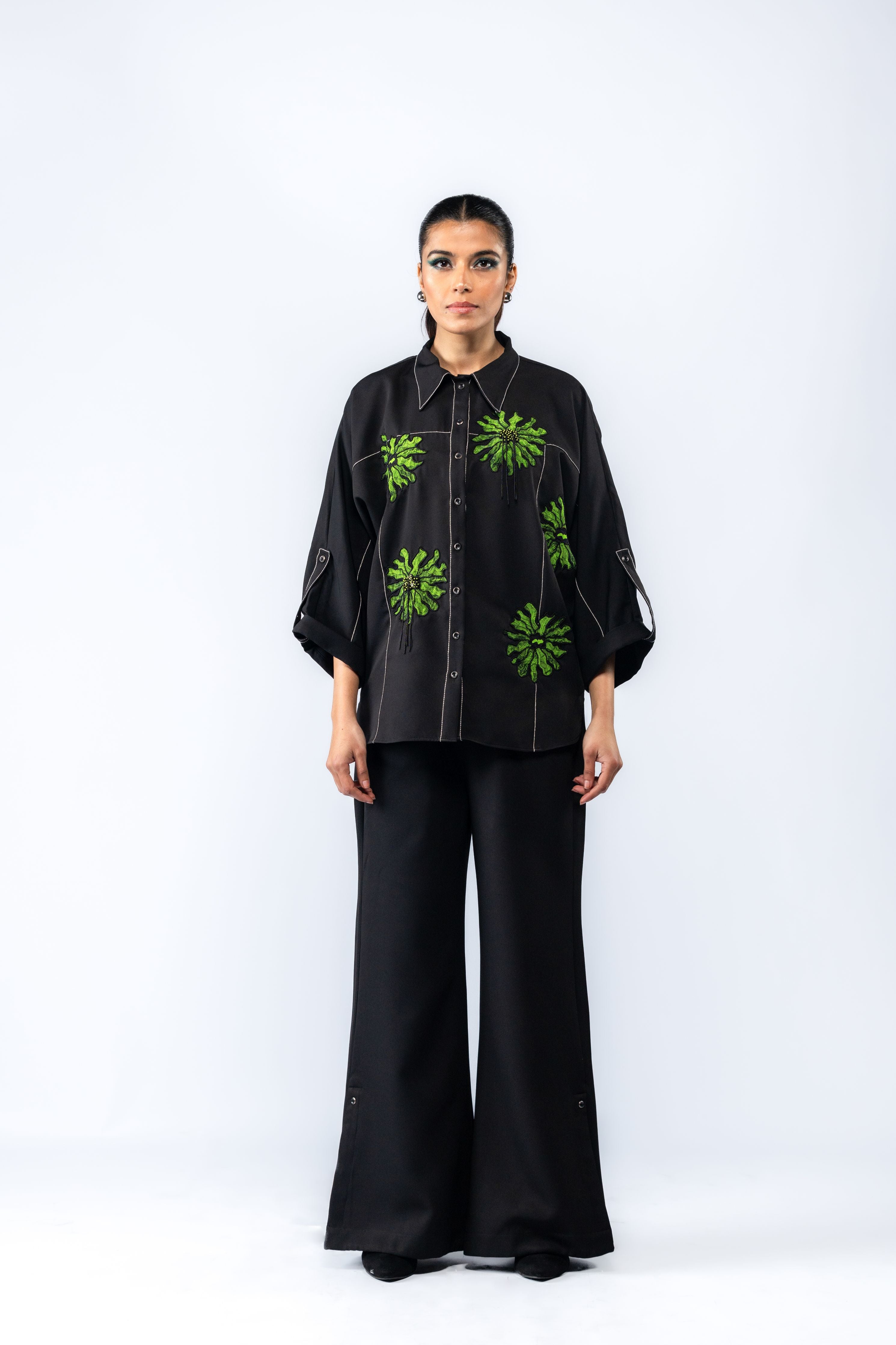 Hand Embroidered Floral Co-ord Set