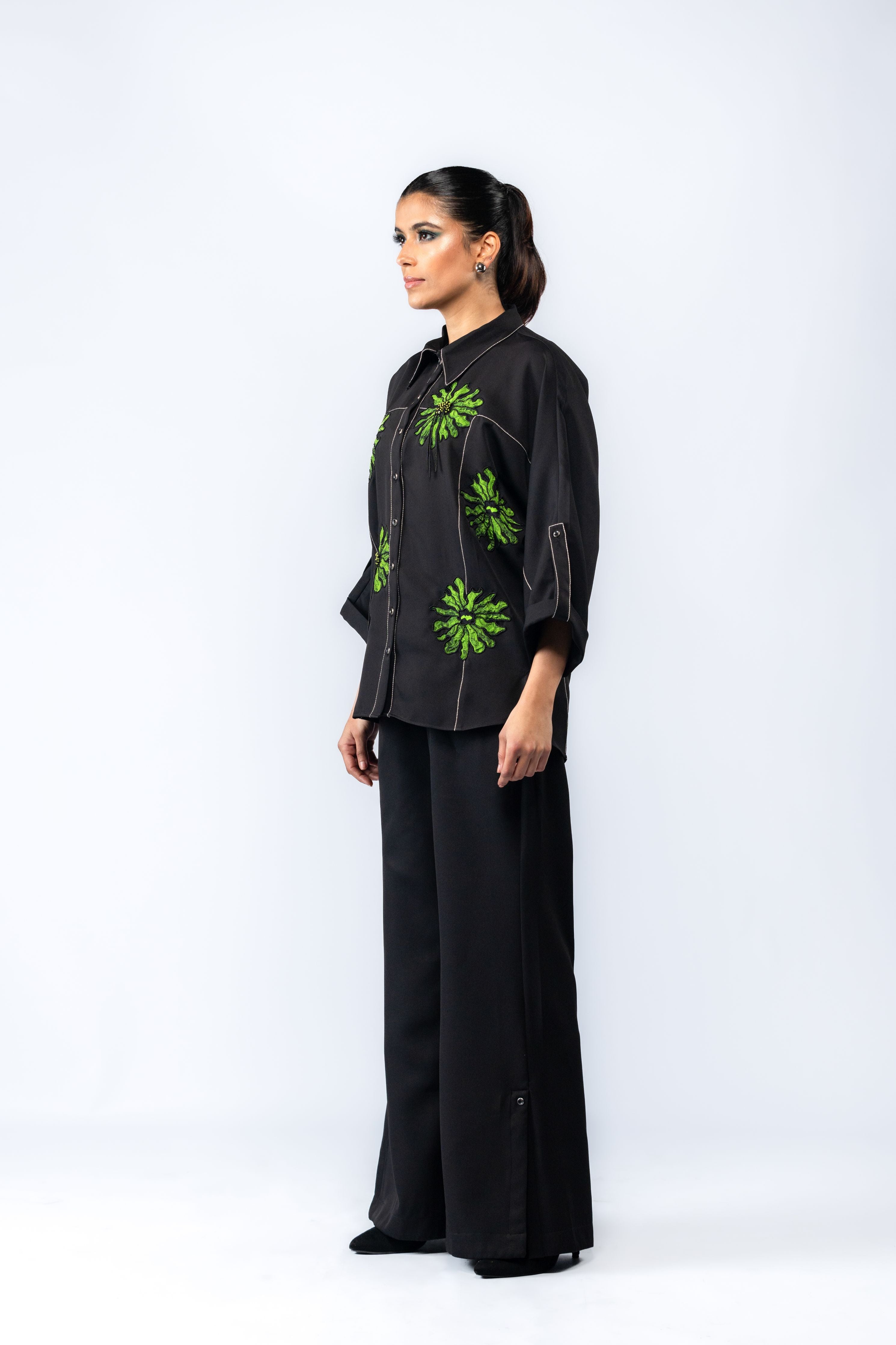 Hand Embroidered Floral Co-ord Set