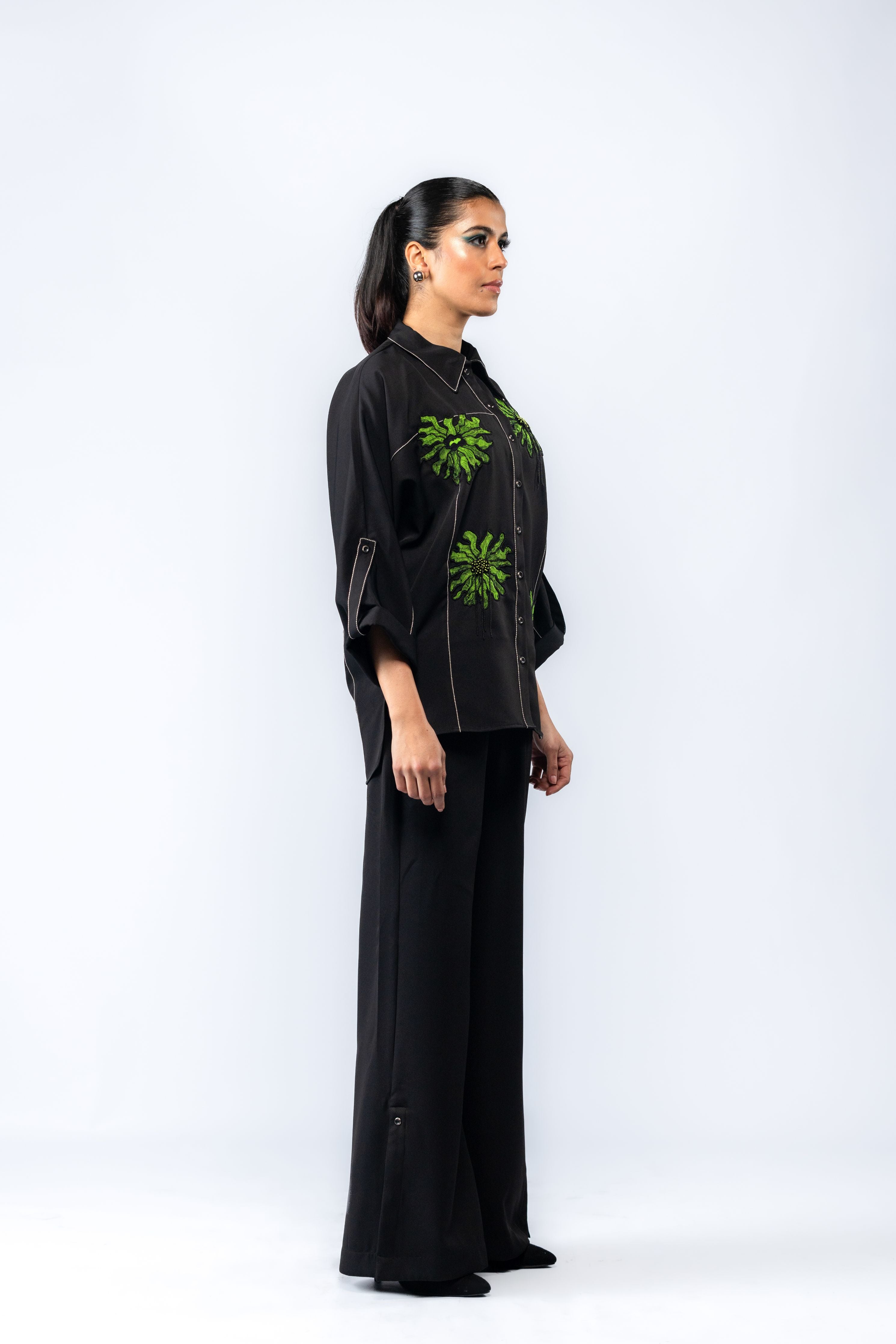 Hand Embroidered Floral Co-ord Set