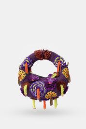 Luna Botanique Purple Mini Beaded Bag