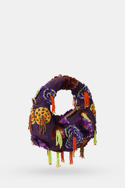 Luna Botanique Purple Mini Beaded Bag