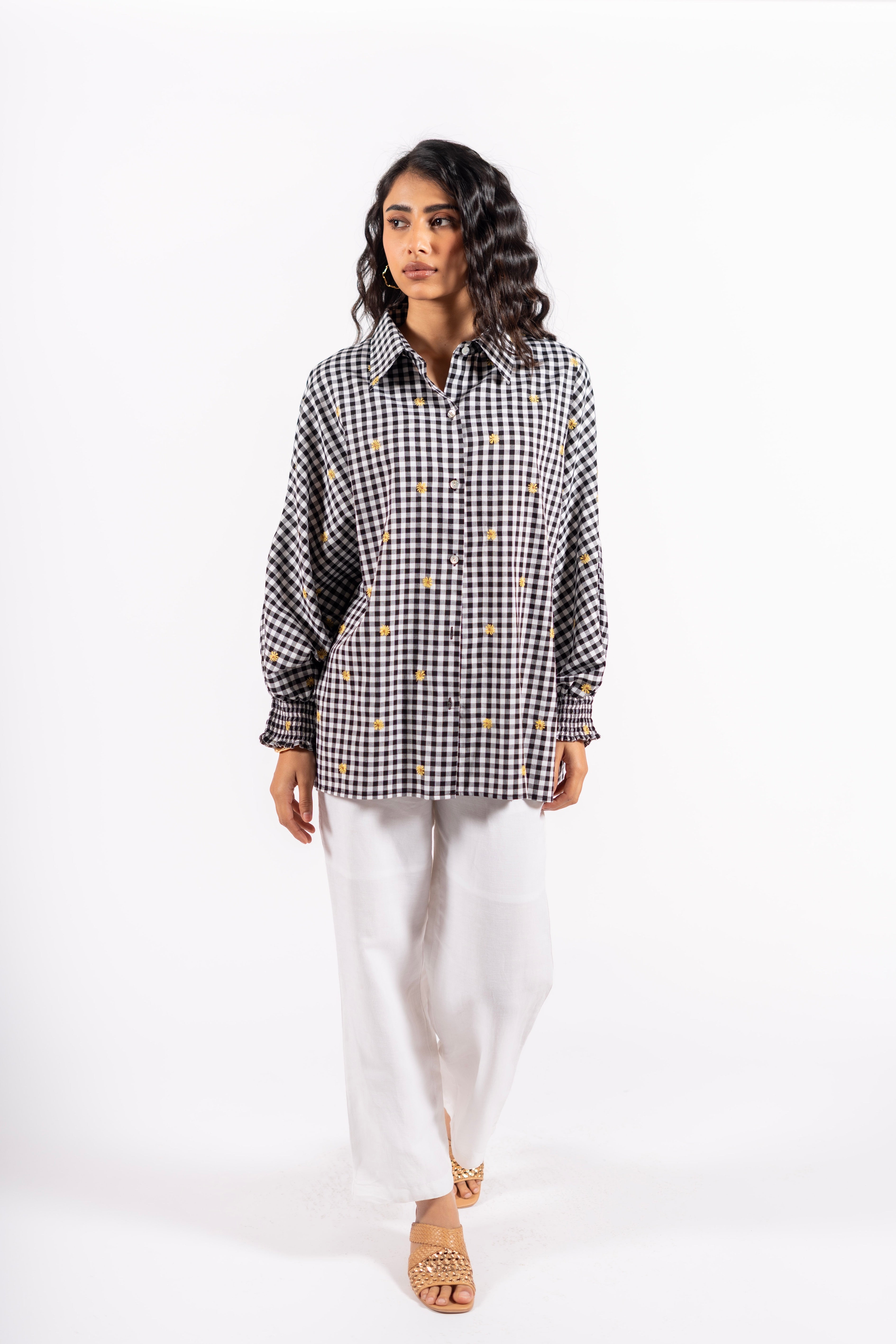 Lily Shirt Embroidered Checks