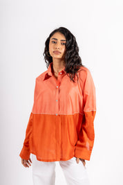 Beanie Shirt Two Tone Orange & Pink