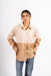 Beanie Shirt Two Tone Taupe & Ecru