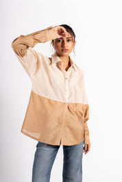 Beanie Shirt Two Tone Taupe & Ecru