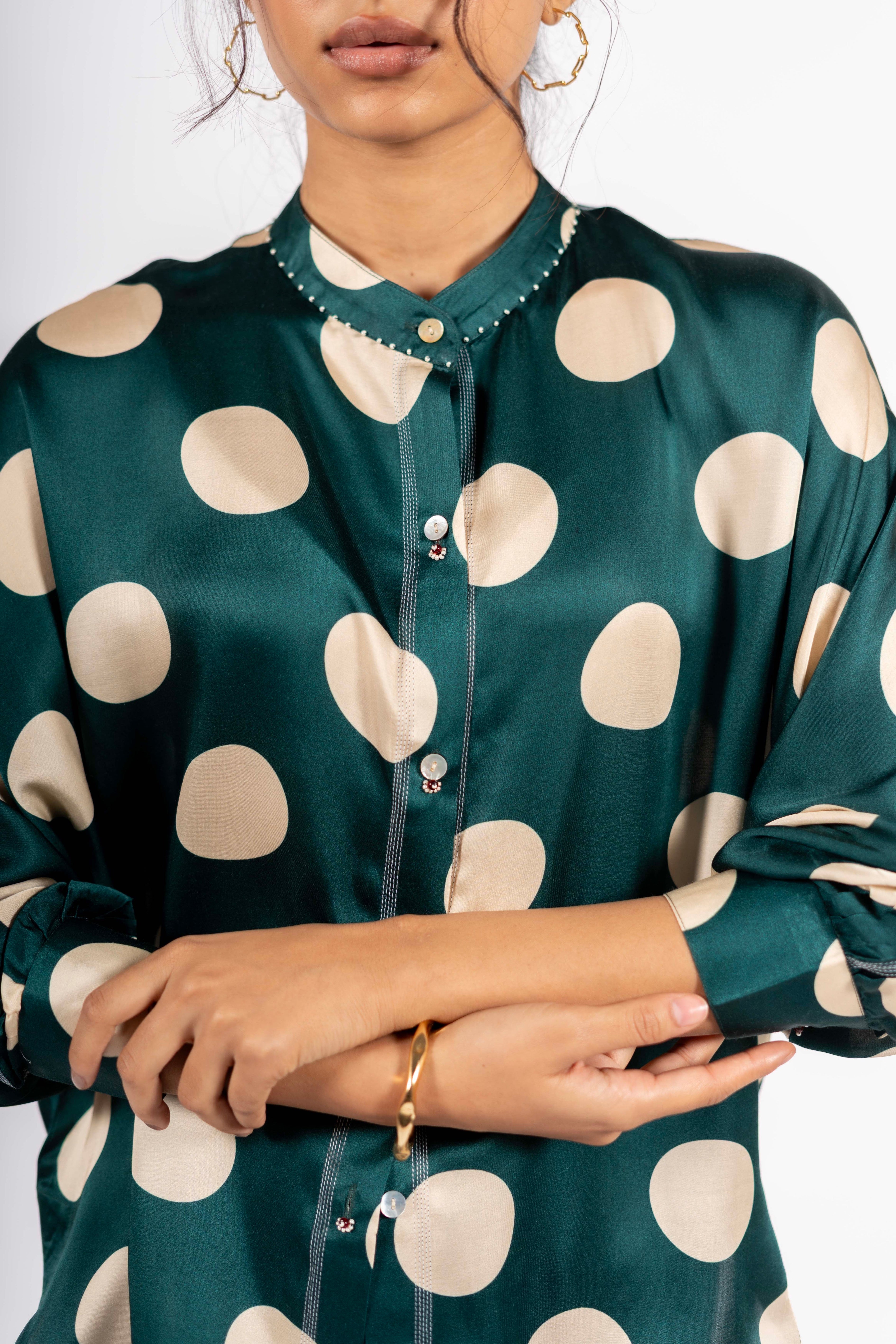 Vision Shirt Polka Green