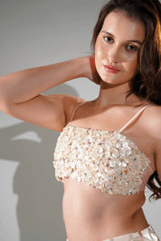 Madeline Salmon Peach Pearl Bralette Top