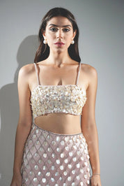 Madeline Salmon Peach Pearl Maxi Dress