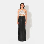 Marina Mother of Pearls Halter Crop Top