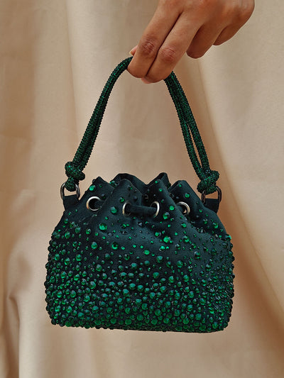 Bottle Green Micro Bucket Bag