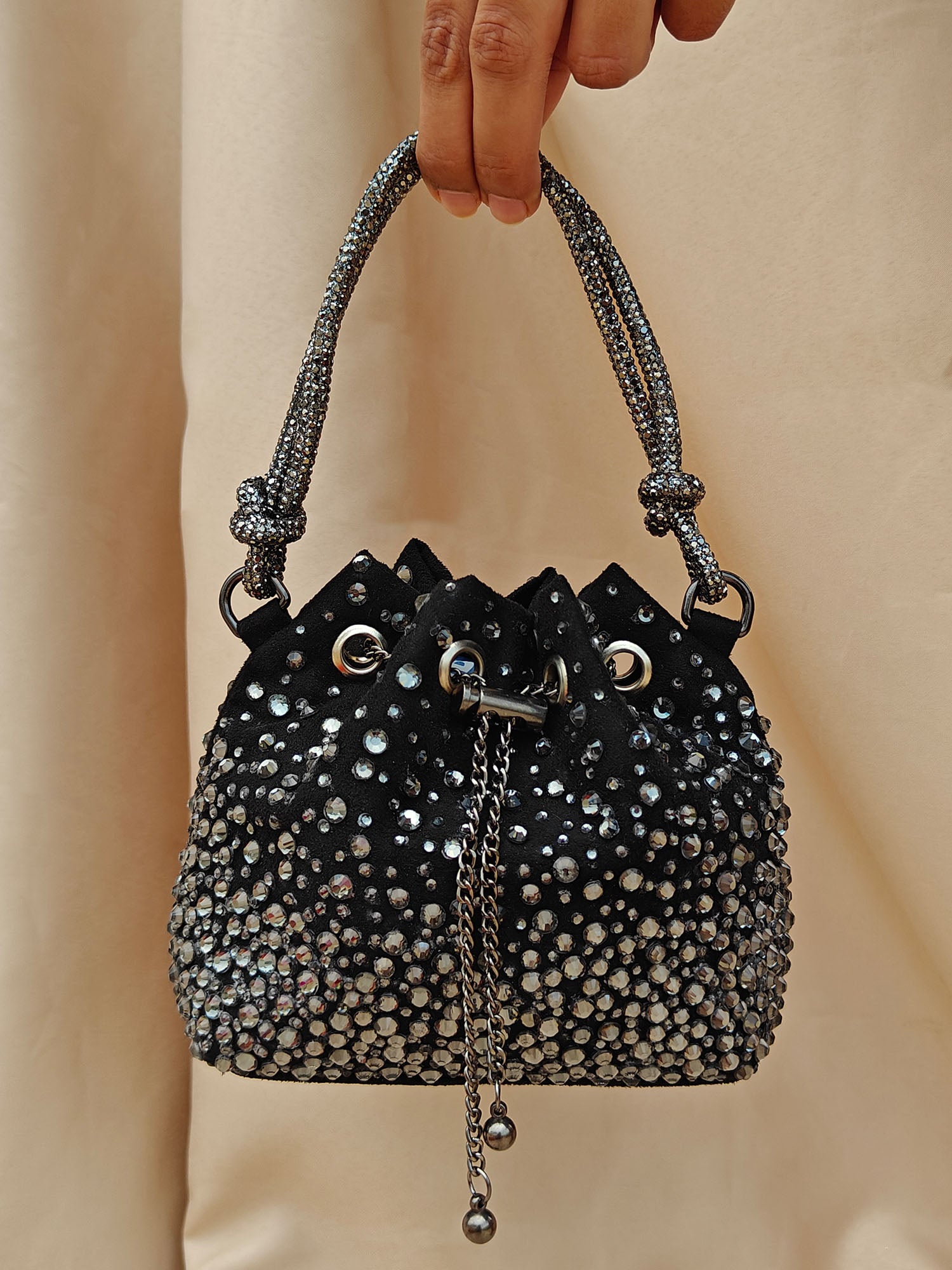 Black Micro Bucket Bag