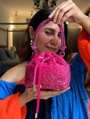 Hot Pink Micro Bucket Bag