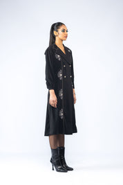 Hand Embroidered Trench Coat Dress