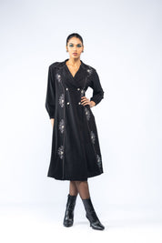 Hand Embroidered Trench Coat Dress