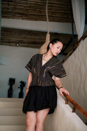 Chobe Balloon Skirt Short Black