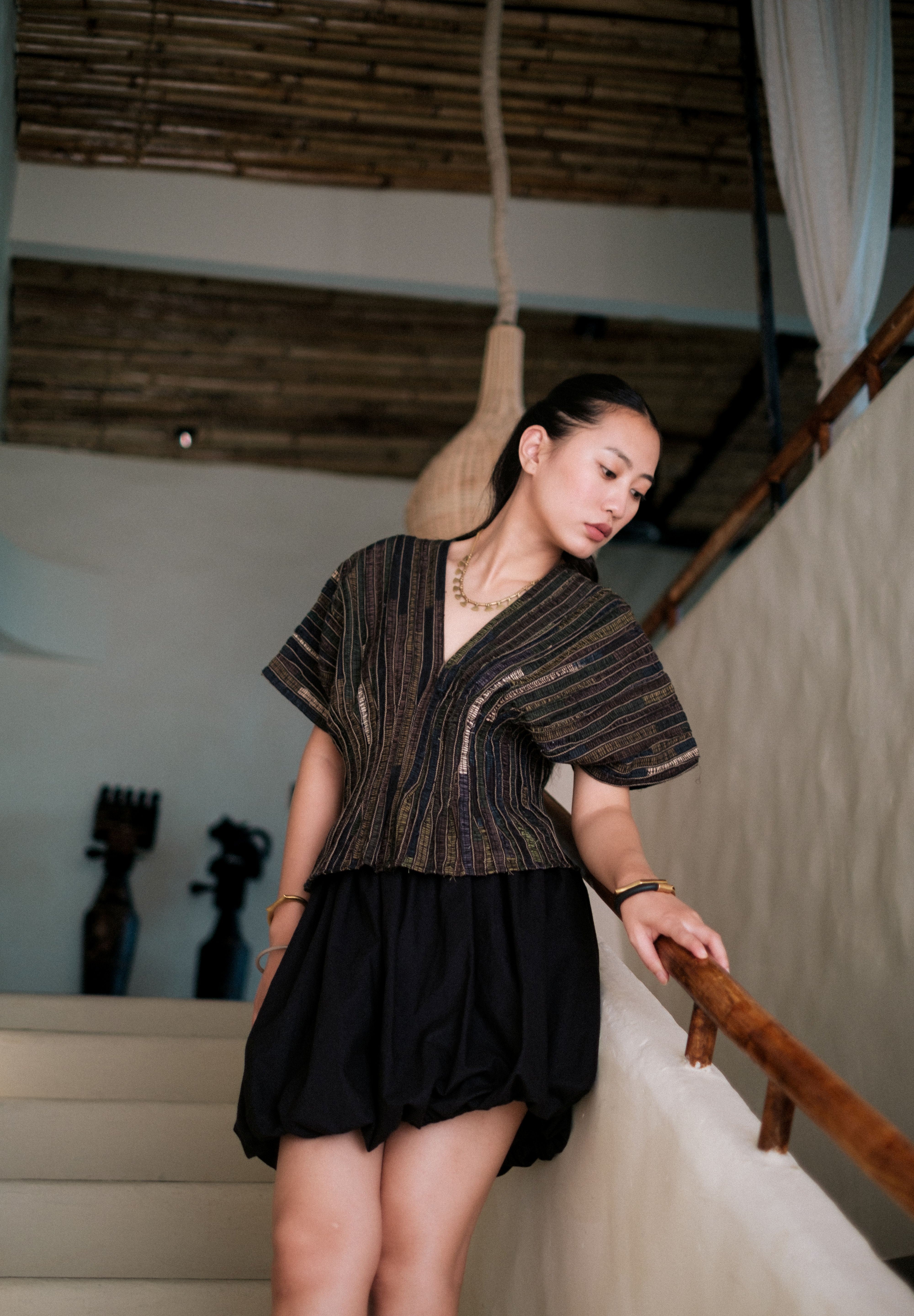 Chobe Balloon Skirt Short Black