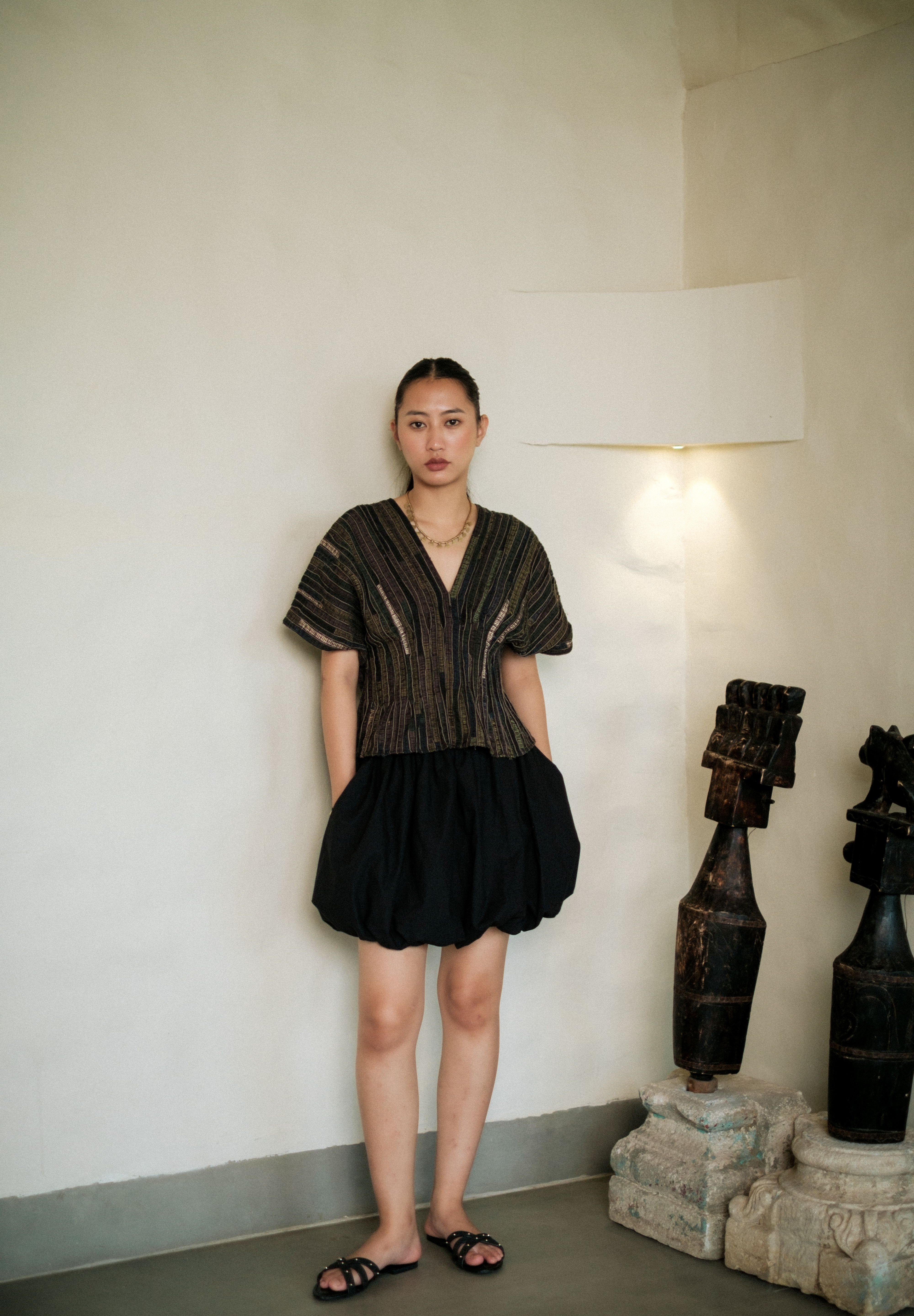 Chobe Balloon Skirt Short Black